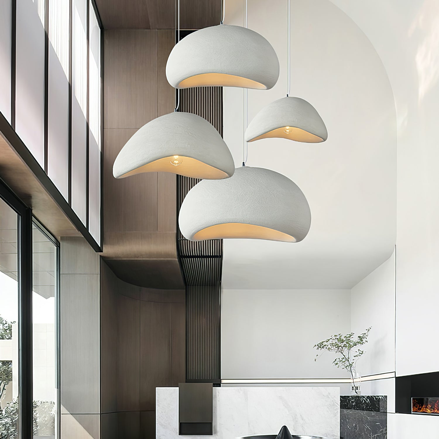 Sculptural Polystyrene Ceiling Pendant Light