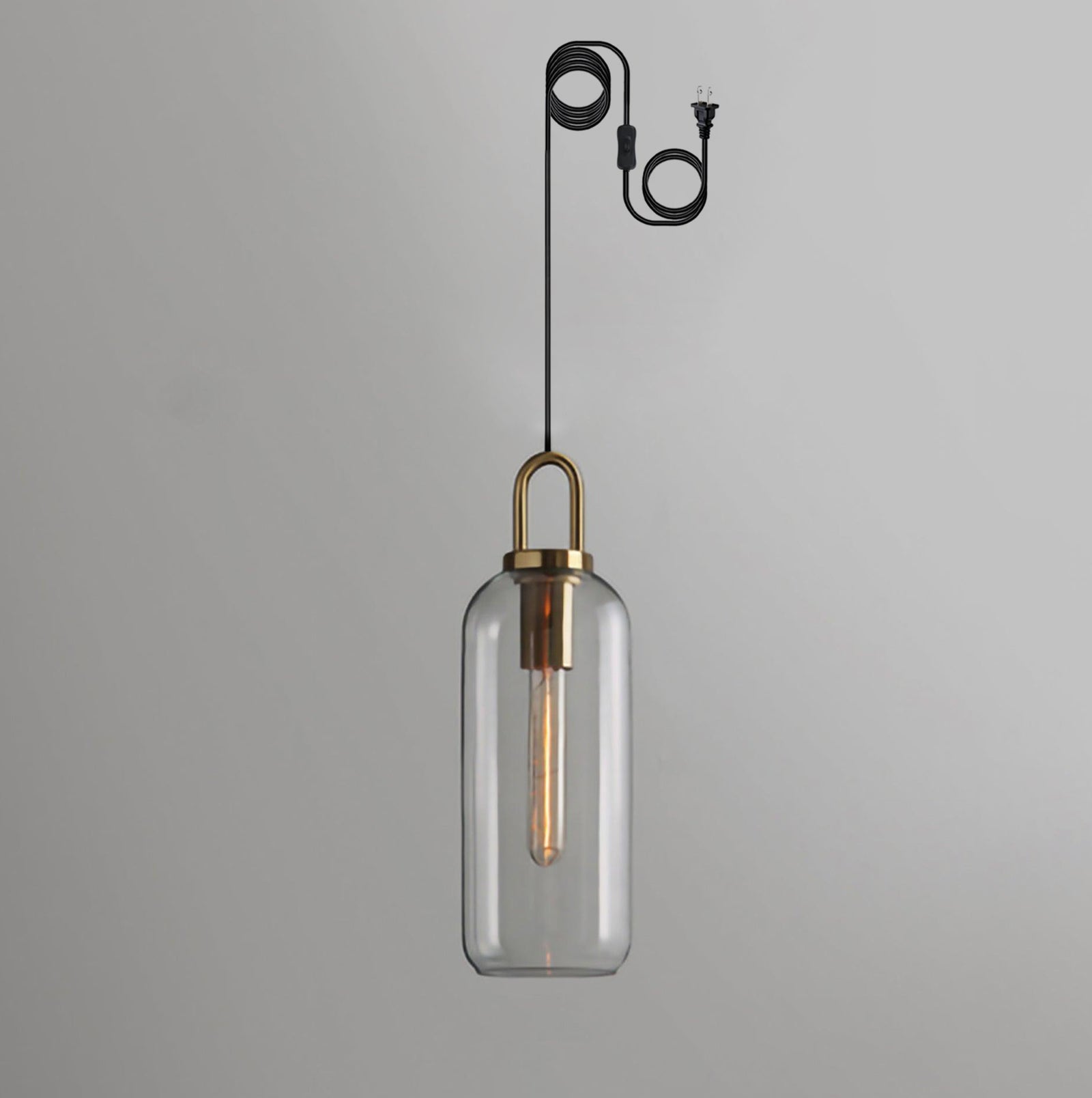 Copper-Plated Glass Plug-In Swag Pendant