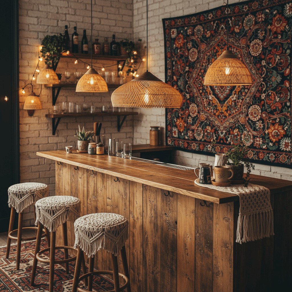 Woven Rattan Wood Plug-In Pendant Light