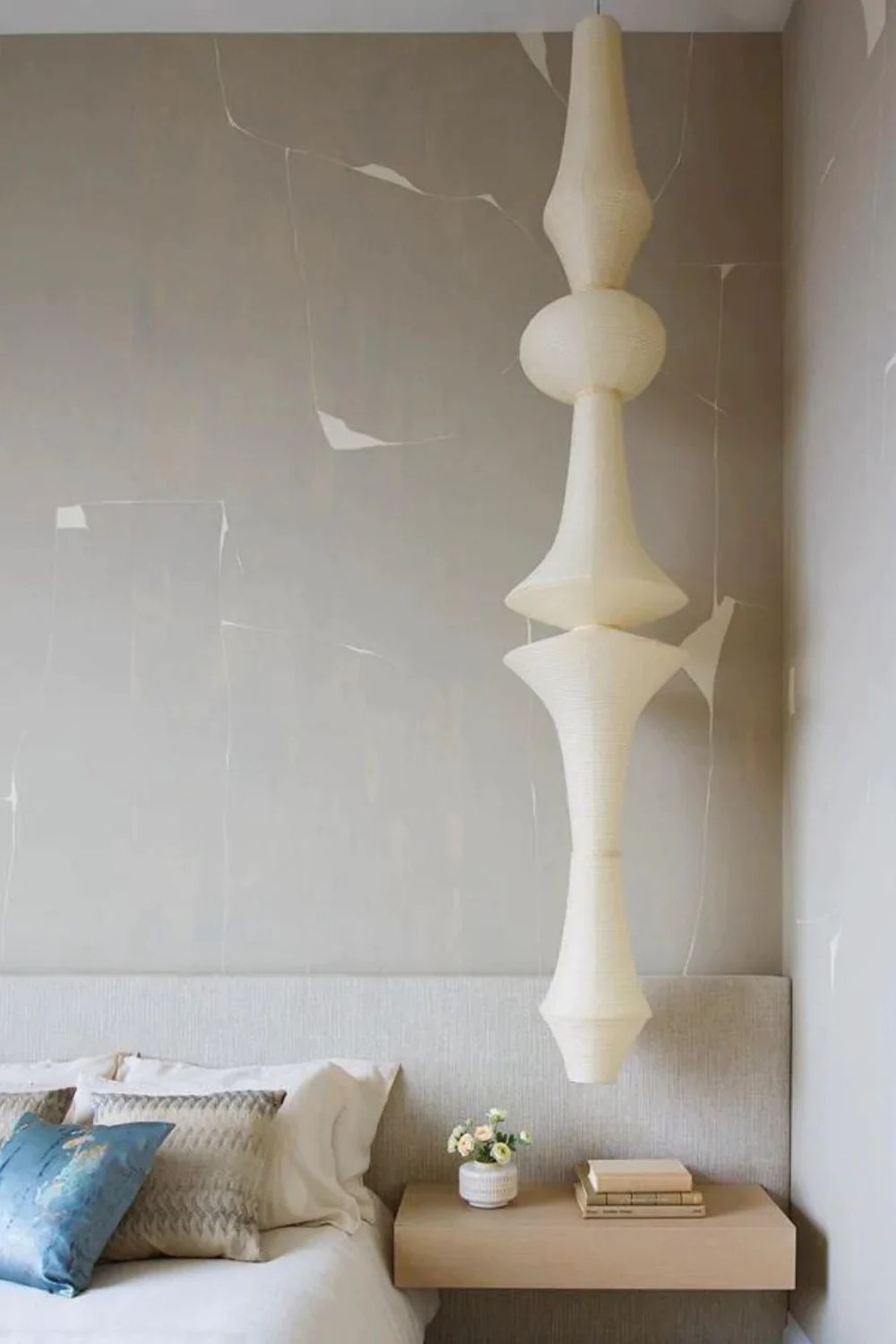 White Handcrafted Mulberry Paper Swag Light