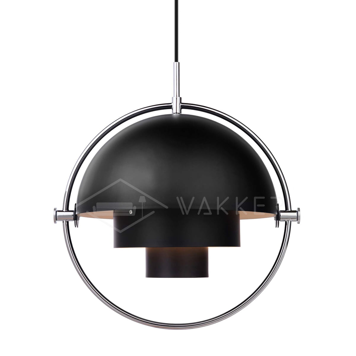 Pendentif suspendu h&eacute;misph&eacute;rique en m&eacute;tal r&eacute;glable