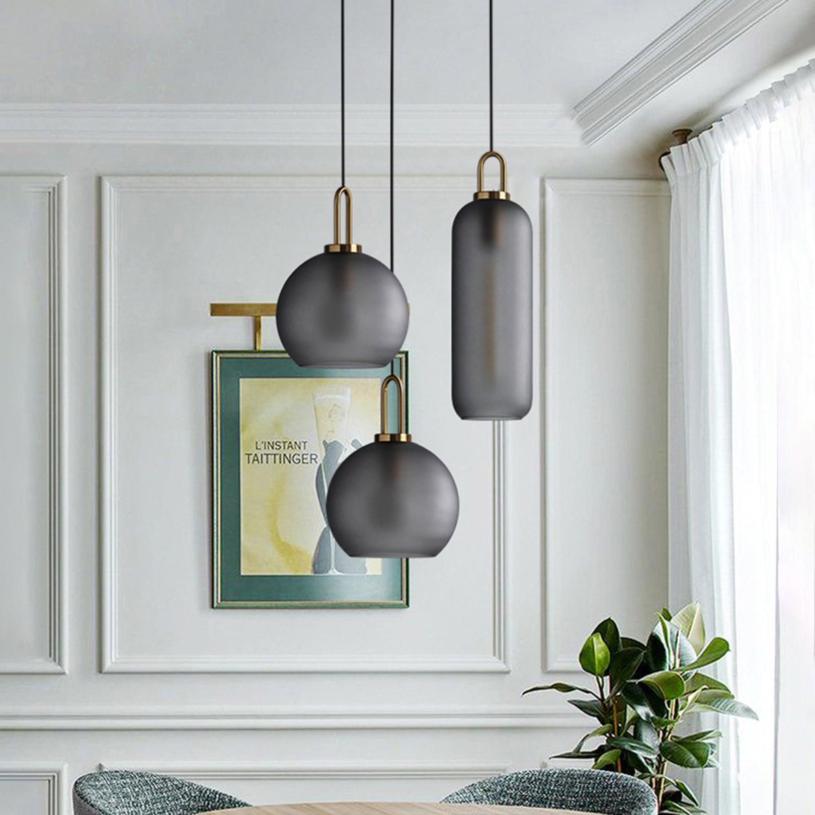 Copper-Plated Glass Plug-In Swag Pendant