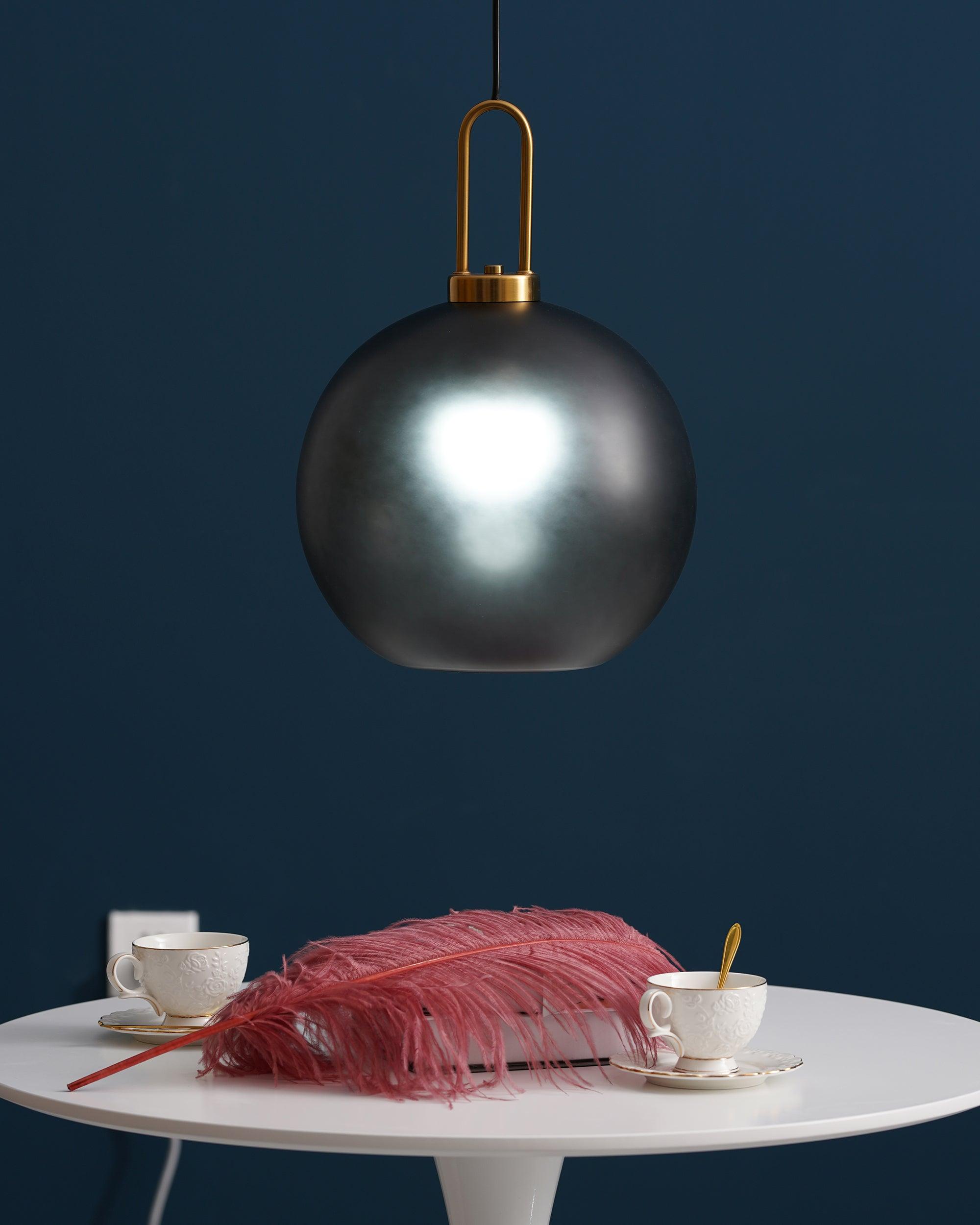 Copper-Plated Glass Plug-In Swag Pendant