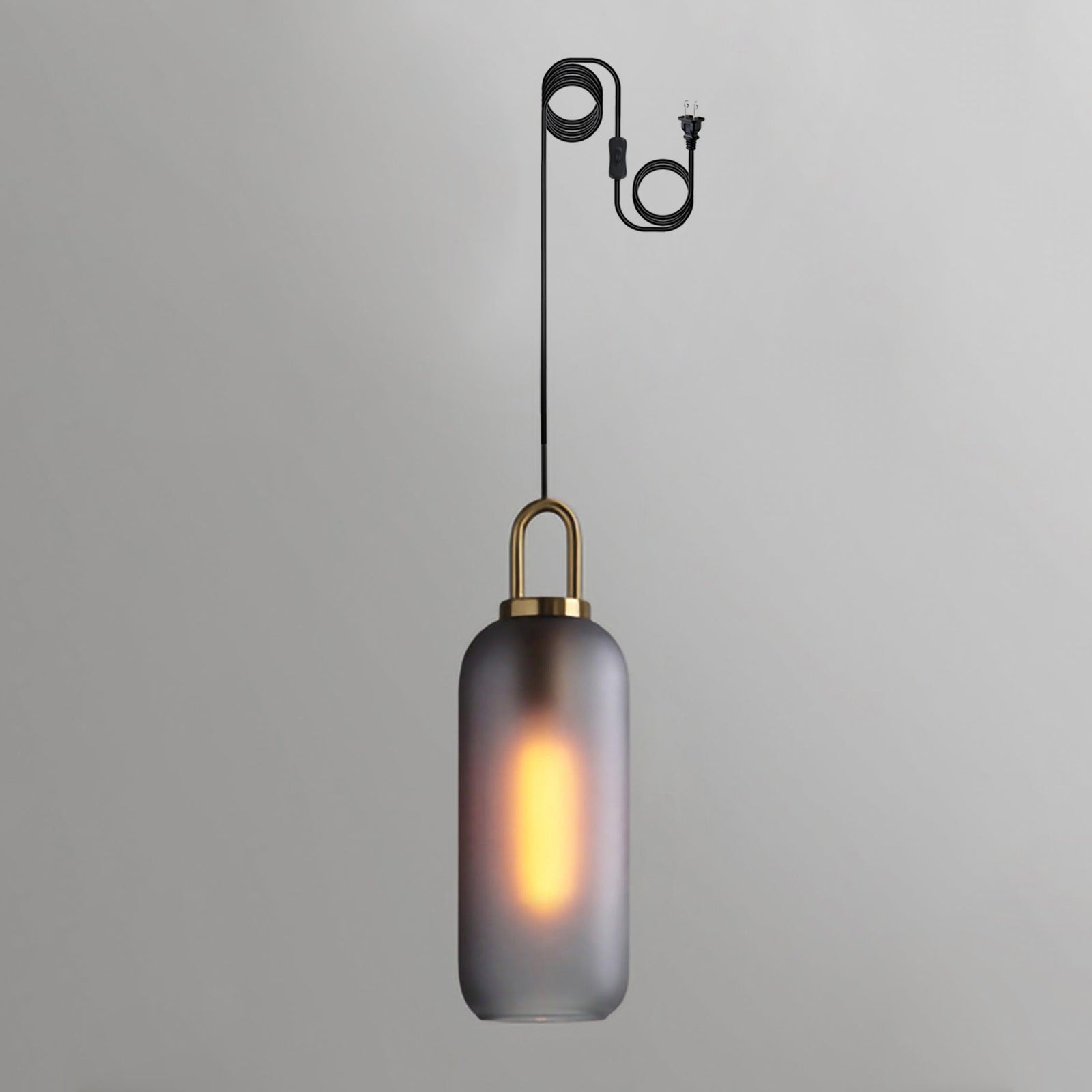 Copper-Plated Glass Plug-In Swag Pendant
