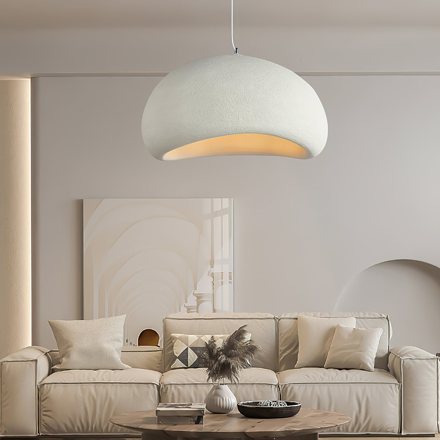 Sculptural Polystyrene Ceiling Pendant Light