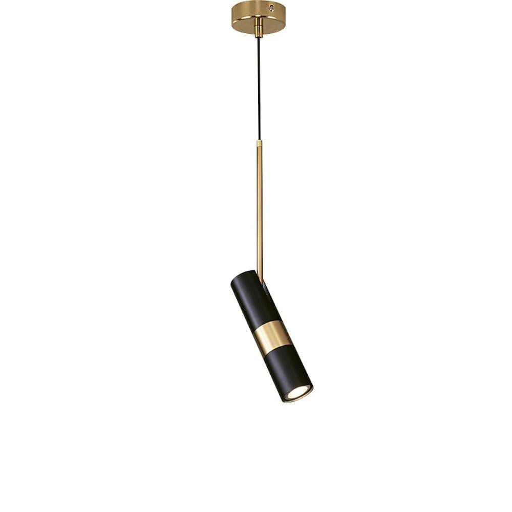 Czarno-złota metalowa lampa wisząca na stałe