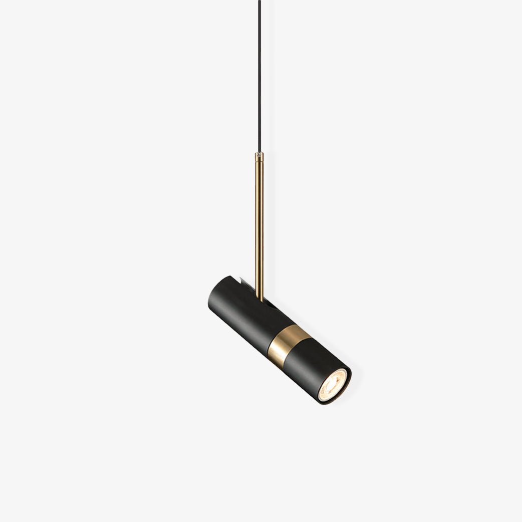 Czarno-złota metalowa lampa wisząca na stałe