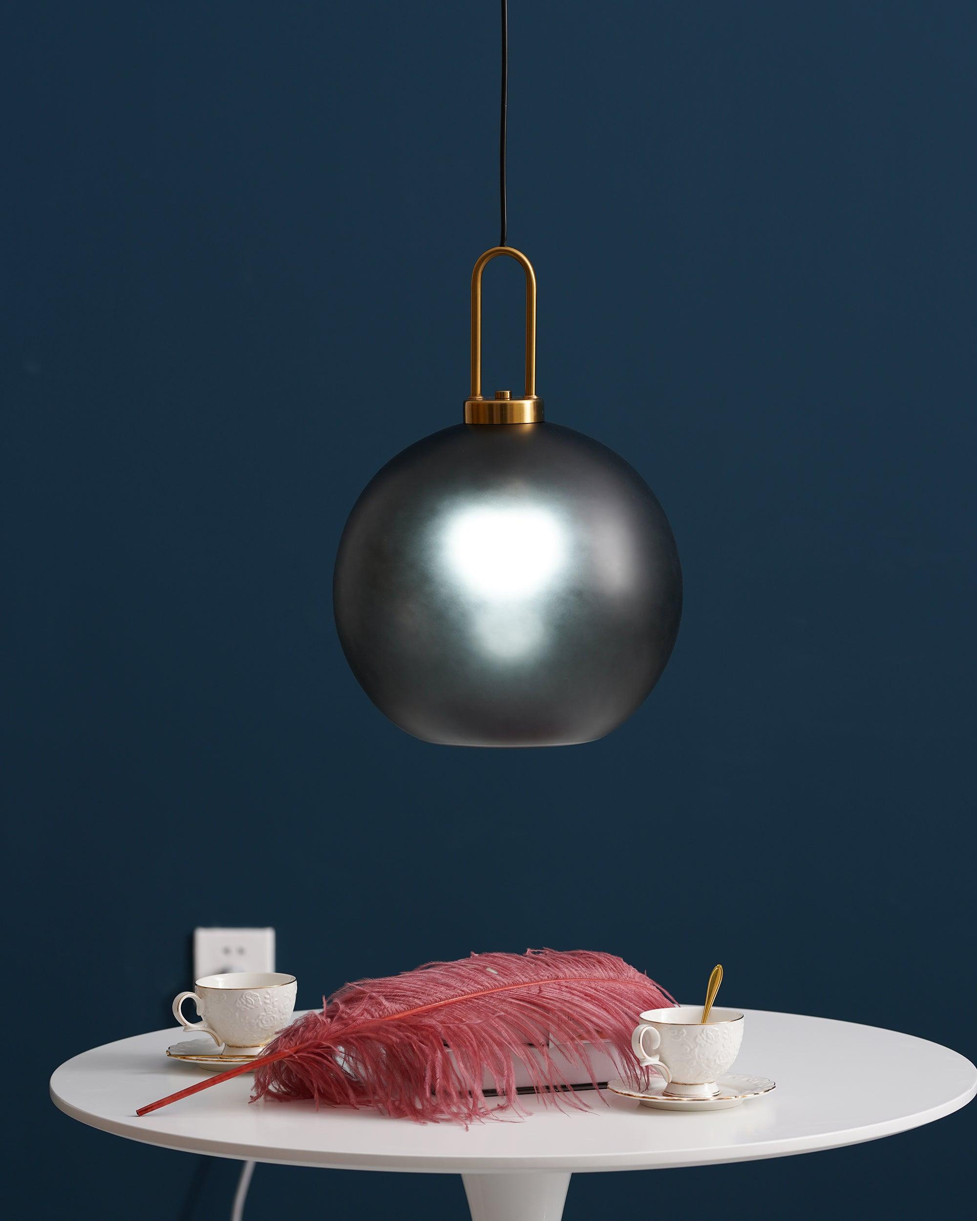 Copper-Plated Glass Plug-In Swag Pendant