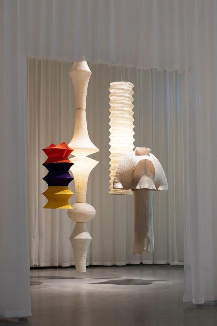 White Handcrafted Mulberry Paper Swag Light