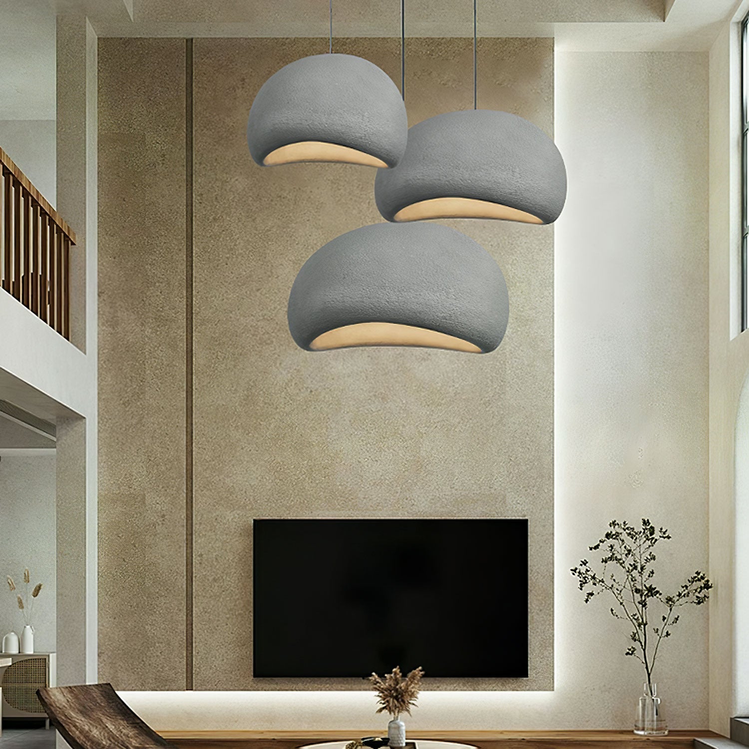 Sculptural Polystyrene Ceiling Pendant Light