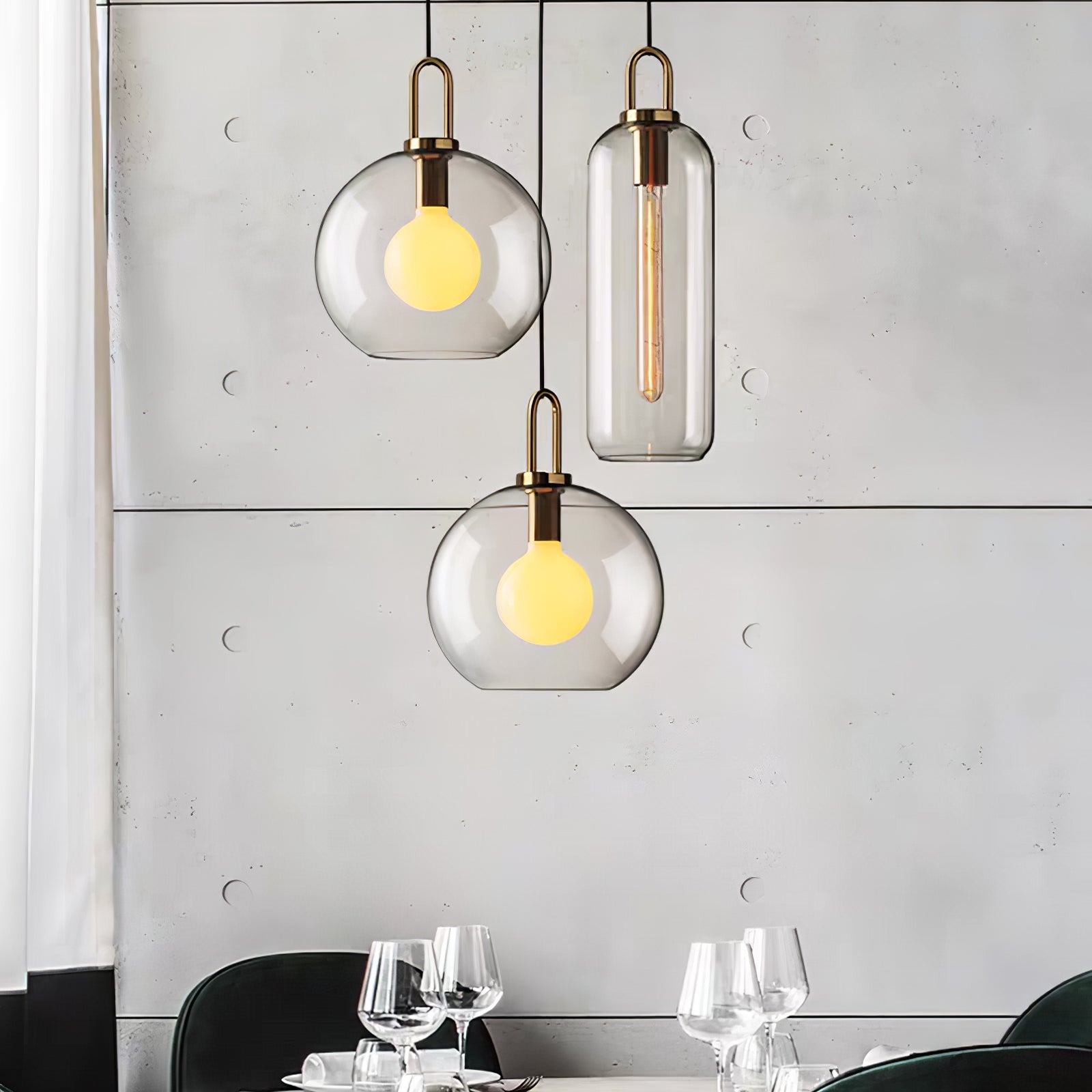 Copper-Plated Glass Plug-In Swag Pendant