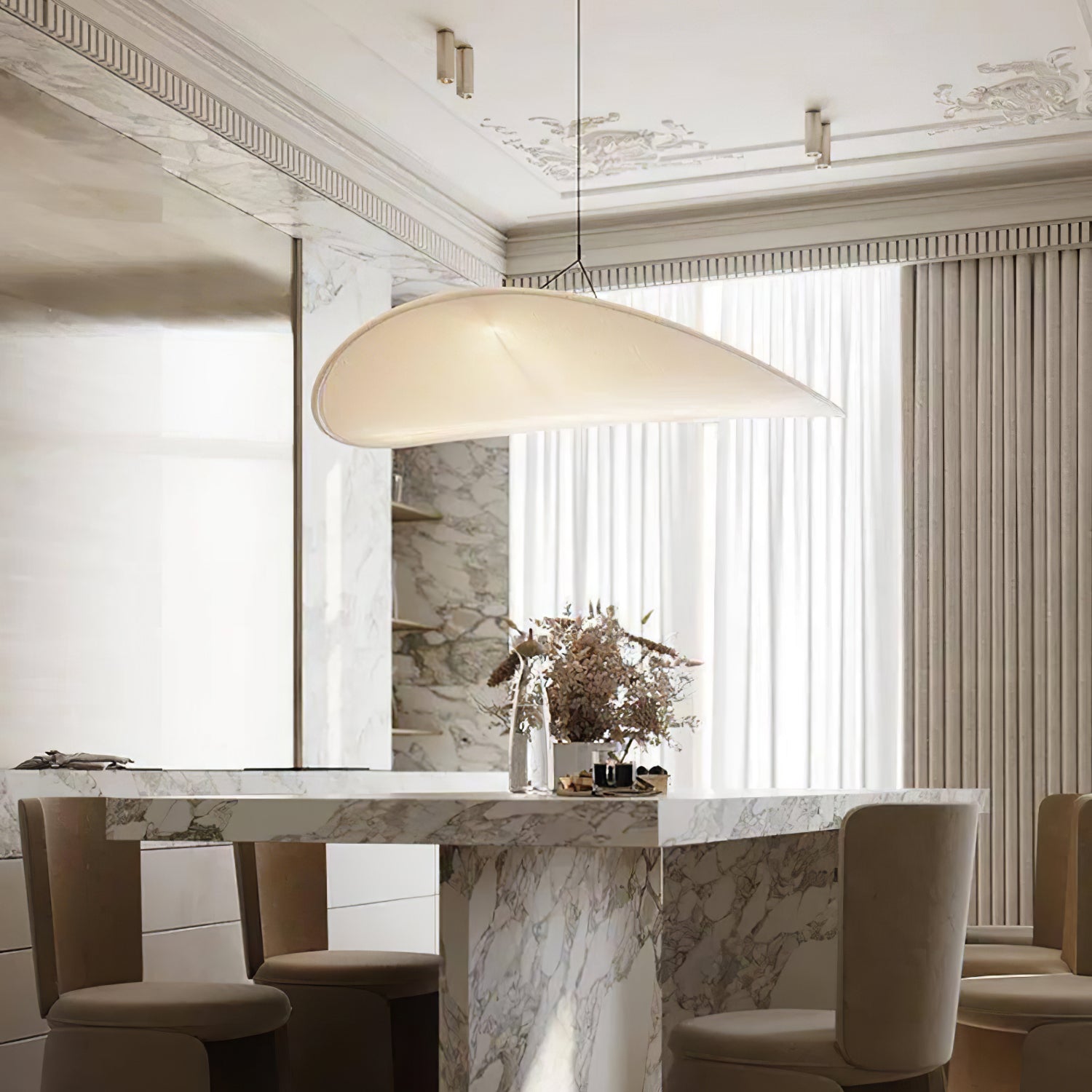 Cloudlike Mulberry Silk Plug-In Pendant Light