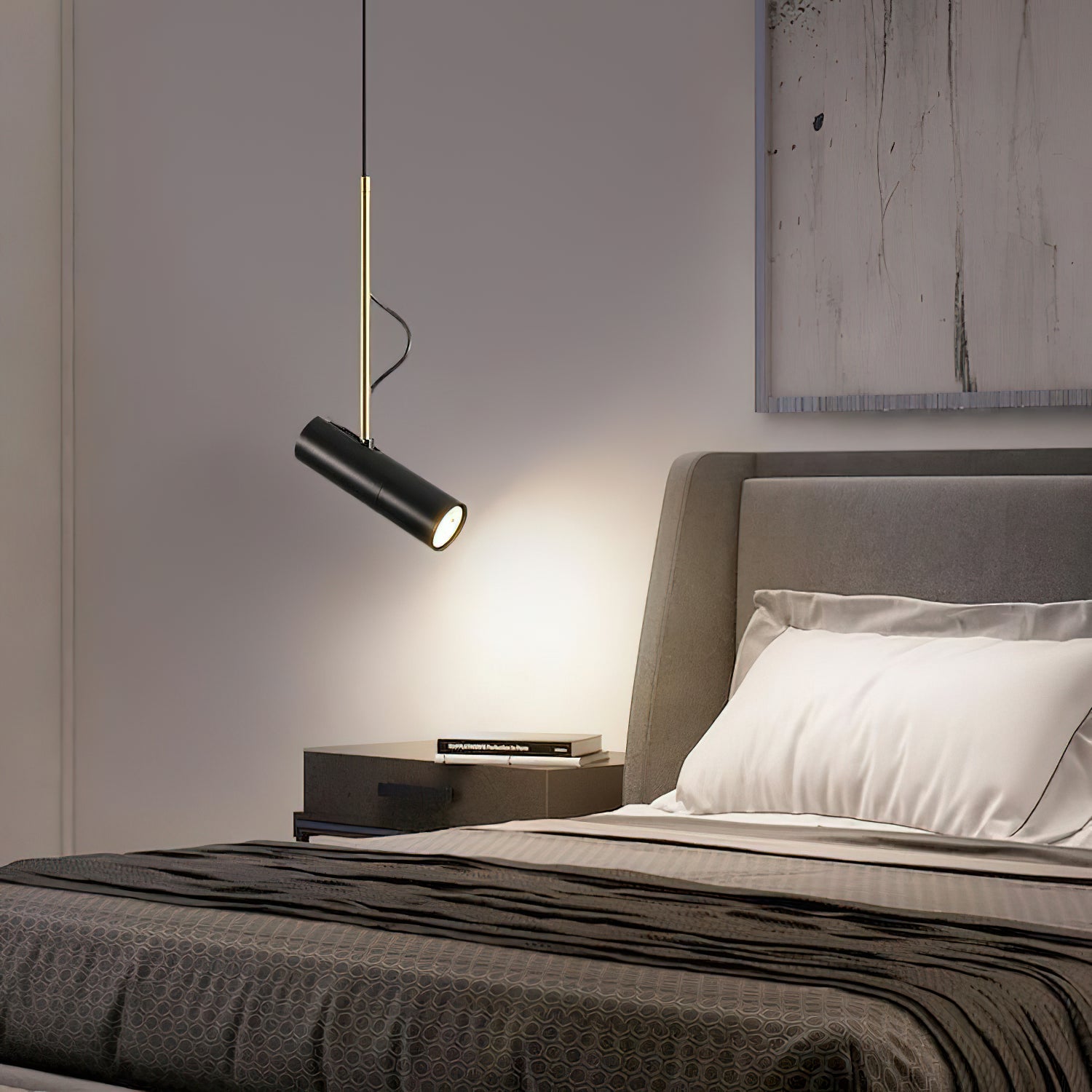 Czarno-złota metalowa lampa wisząca na stałe