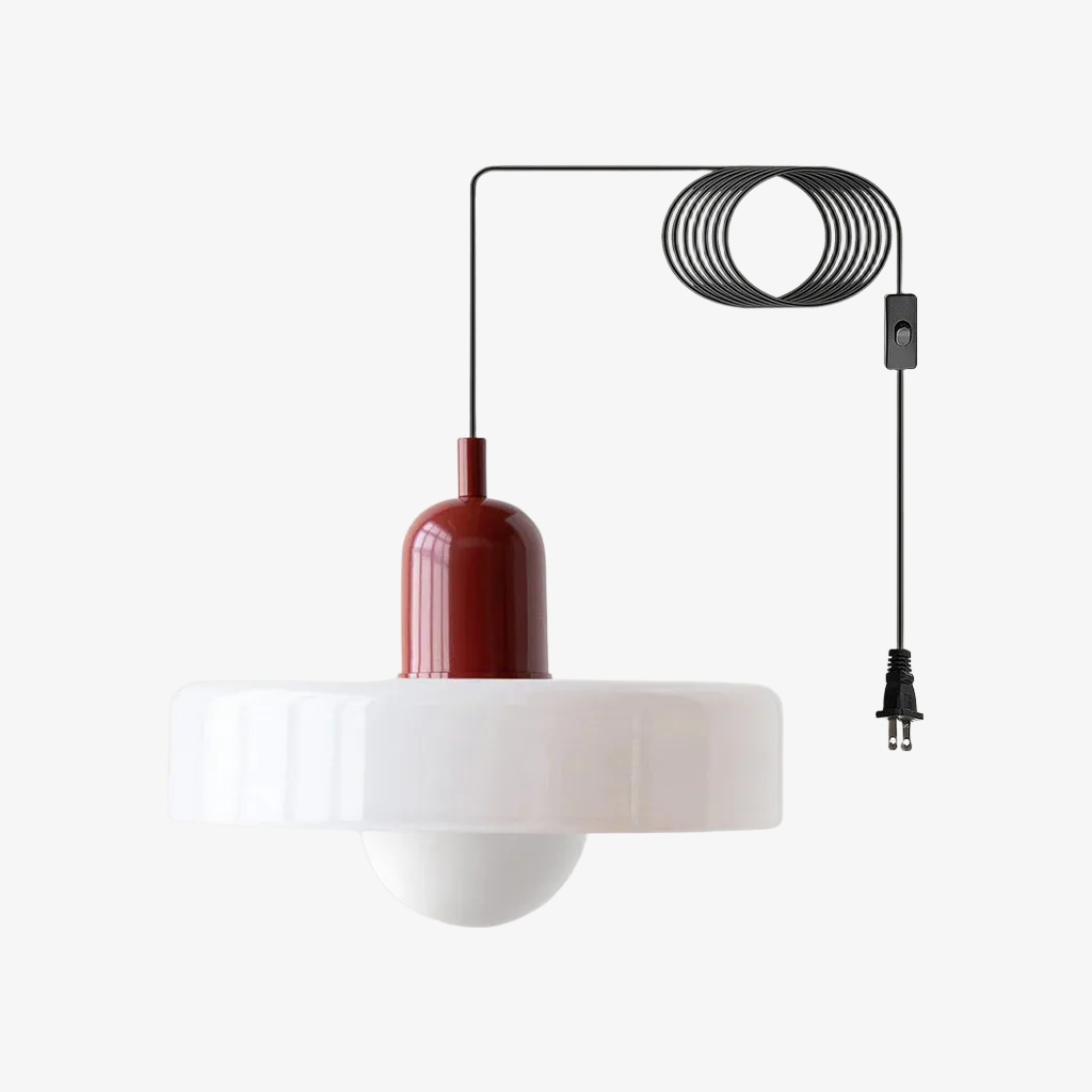 Bauhaus-Pendelleuchte aus farbigem Glas zum Einstecken