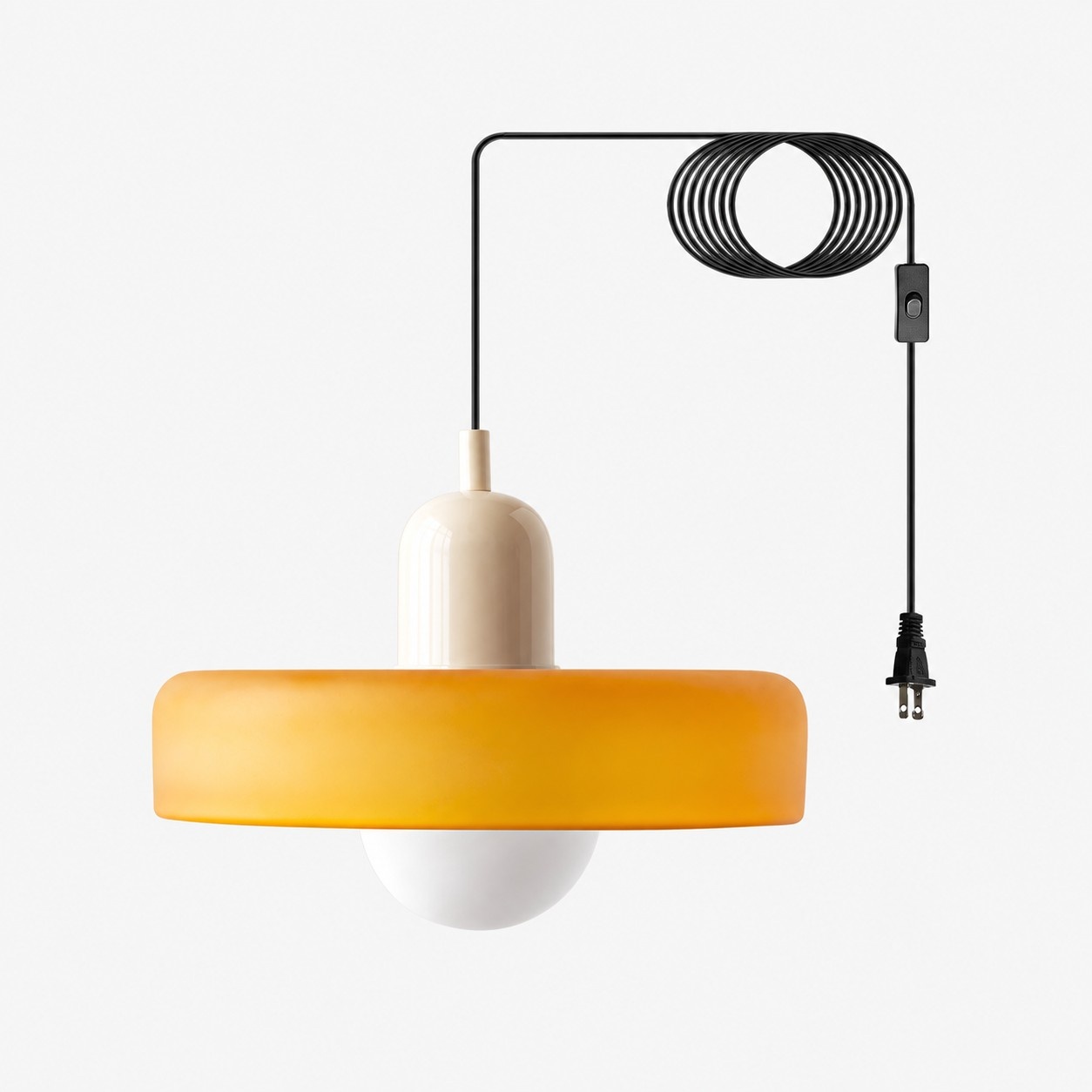 Bauhaus-Pendelleuchte aus farbigem Glas zum Einstecken