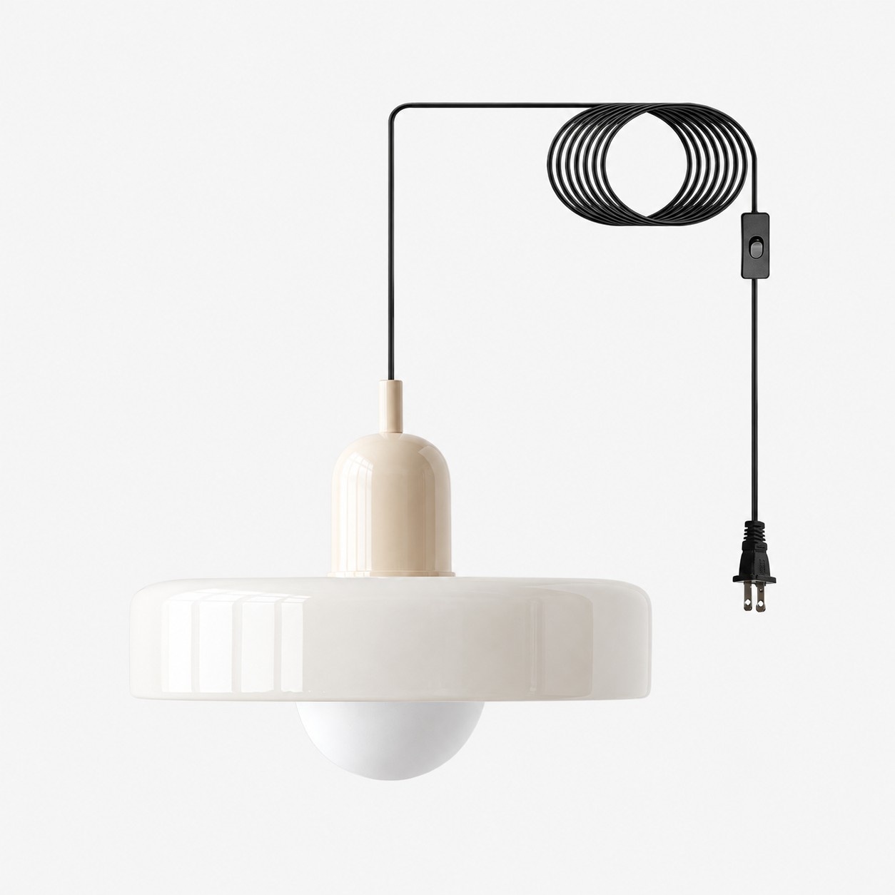 Bauhaus-Pendelleuchte aus farbigem Glas zum Einstecken
