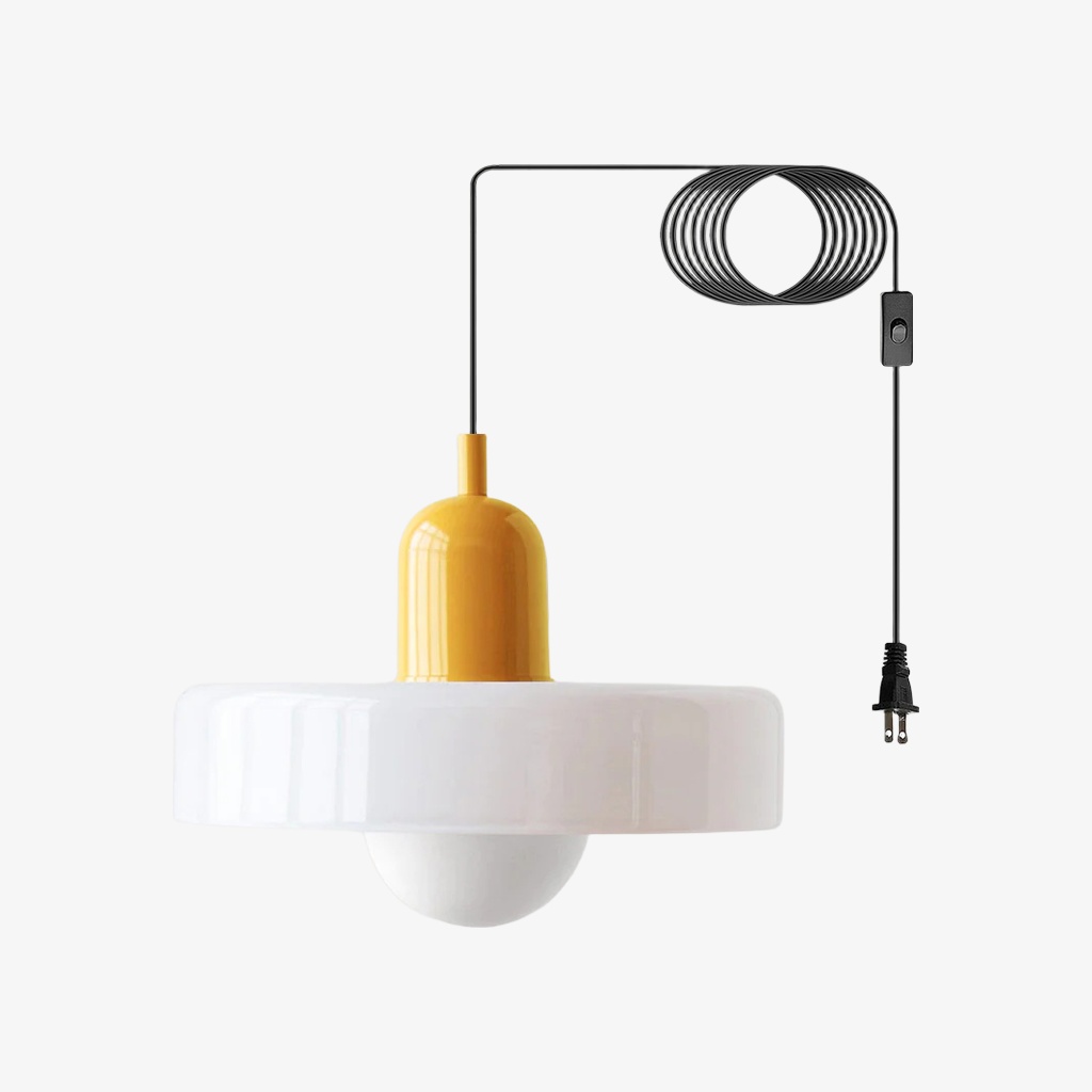Bauhaus-Pendelleuchte aus farbigem Glas zum Einstecken