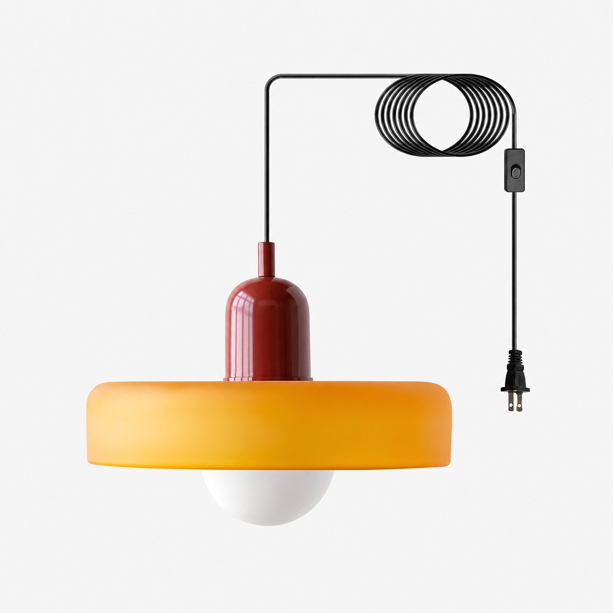 Bauhaus-Pendelleuchte aus farbigem Glas zum Einstecken