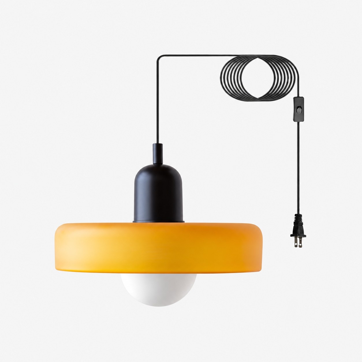 Bauhaus-Pendelleuchte aus farbigem Glas zum Einstecken