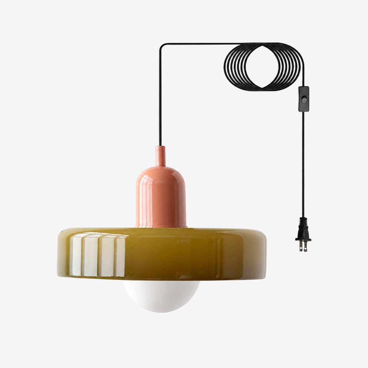 Bauhaus-Pendelleuchte aus farbigem Glas zum Einstecken