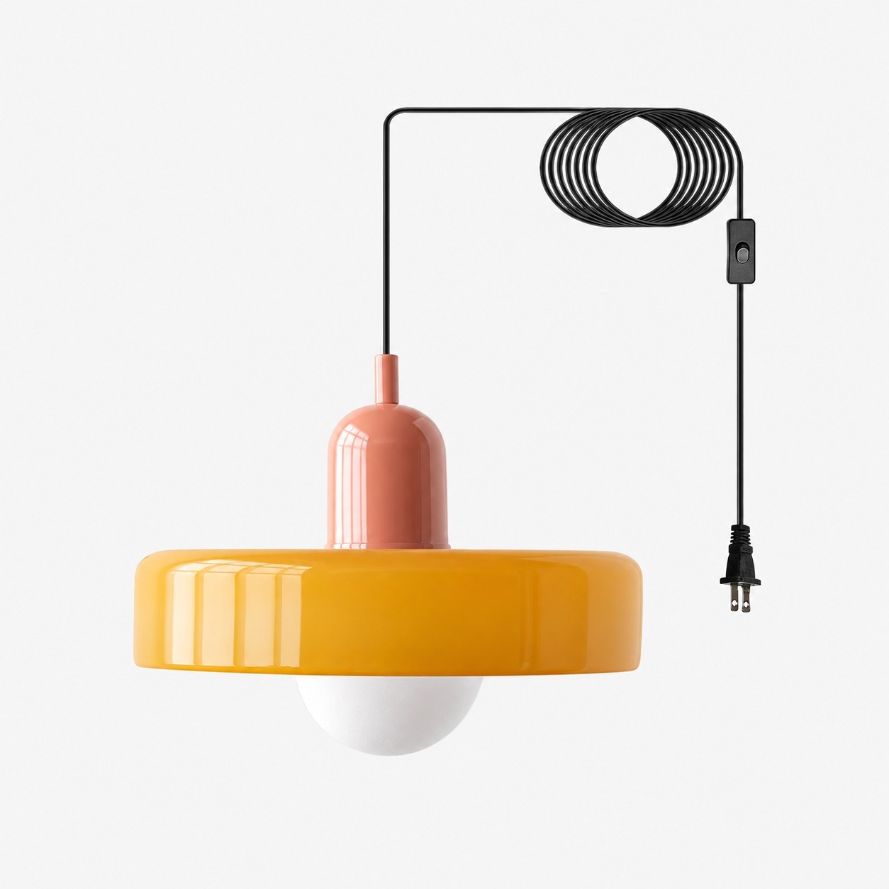 Bauhaus-Pendelleuchte aus farbigem Glas zum Einstecken
