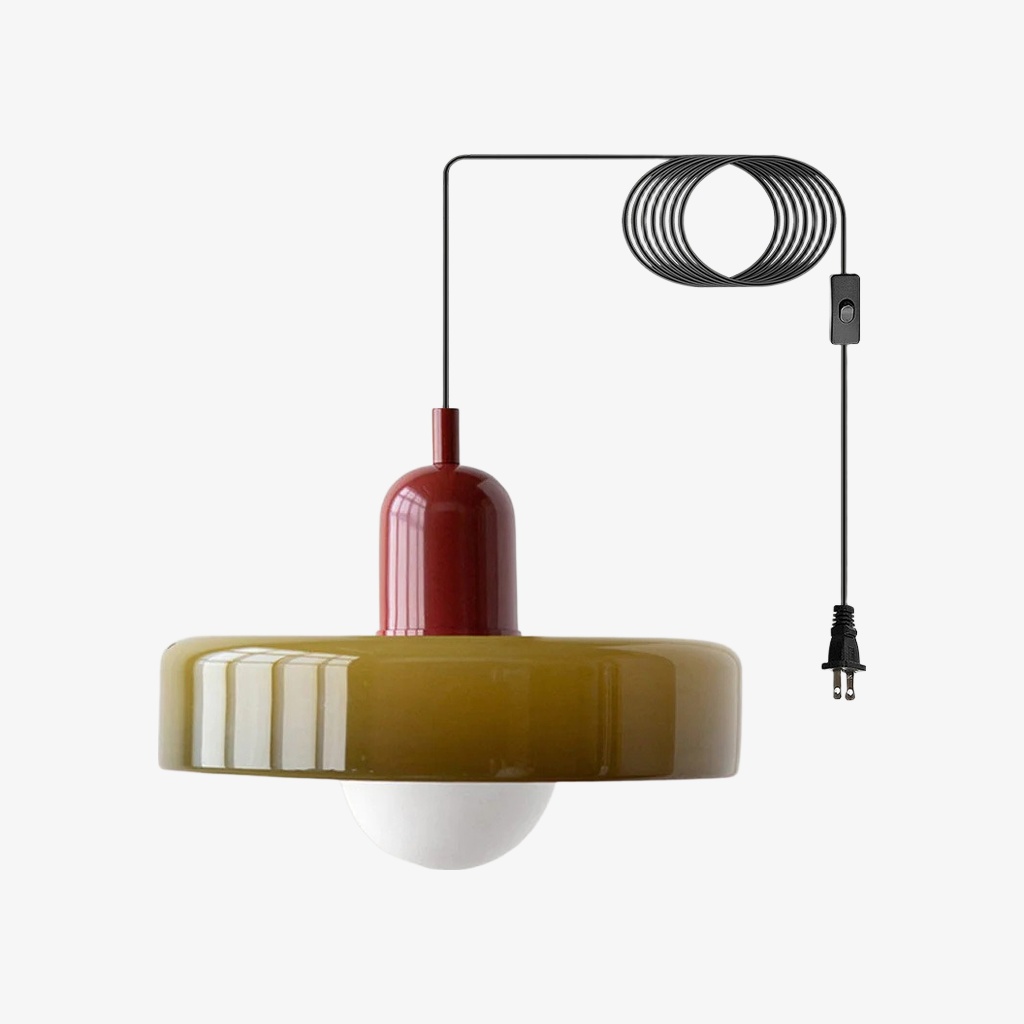 Bauhaus-Pendelleuchte aus farbigem Glas zum Einstecken