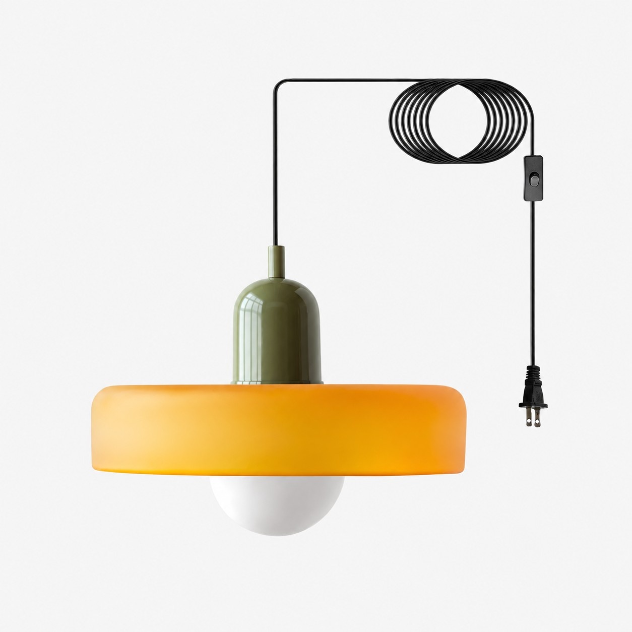Bauhaus-Pendelleuchte aus farbigem Glas zum Einstecken