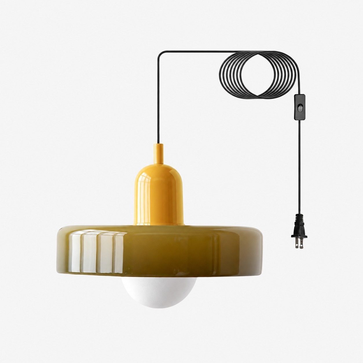 Bauhaus-Pendelleuchte aus farbigem Glas zum Einstecken