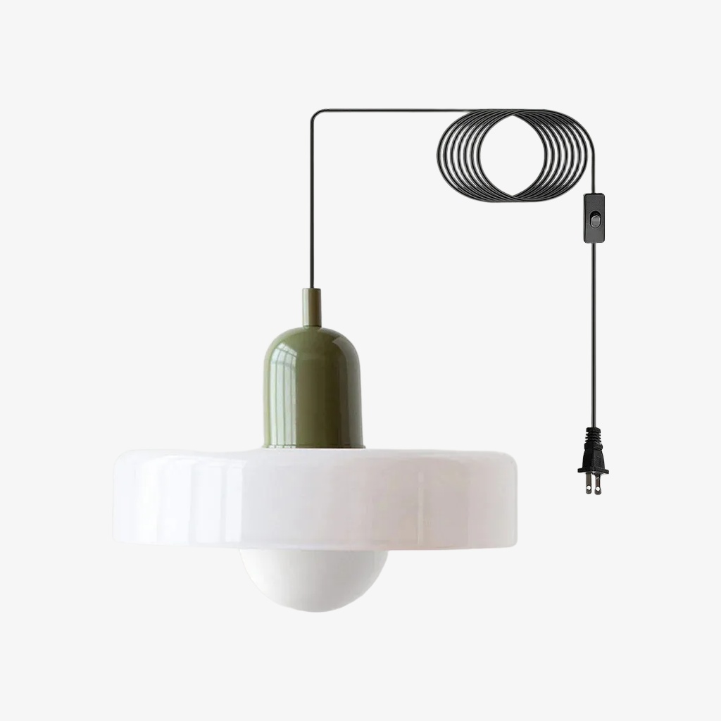 Bauhaus-Pendelleuchte aus farbigem Glas zum Einstecken