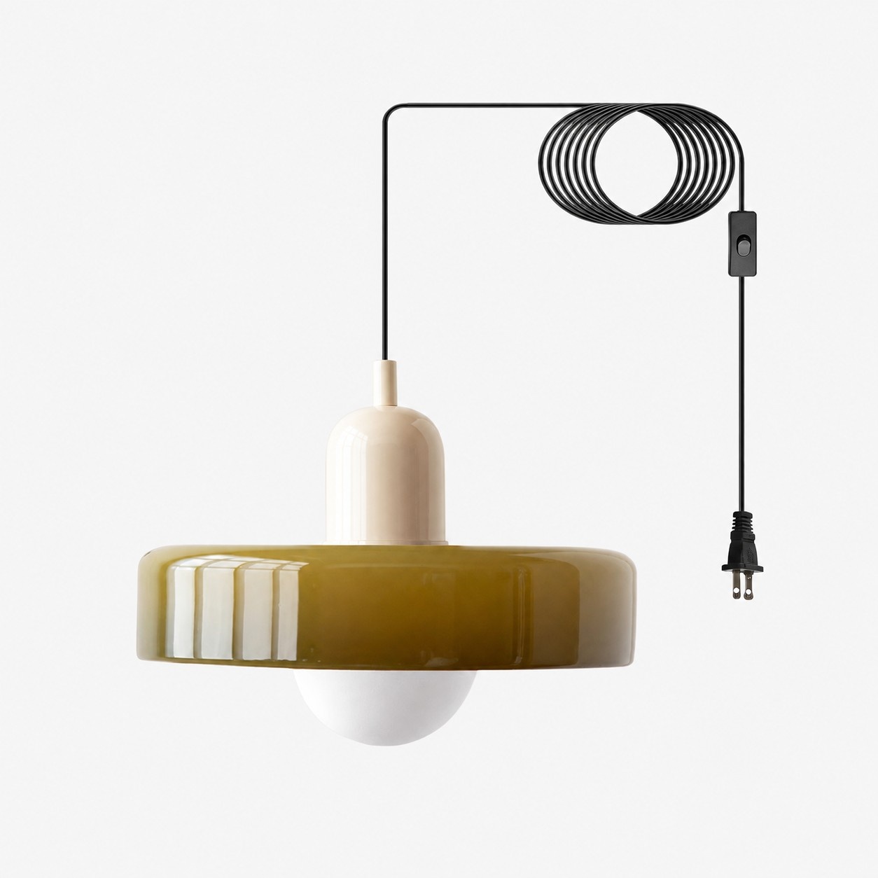 Bauhaus-Pendelleuchte aus farbigem Glas zum Einstecken