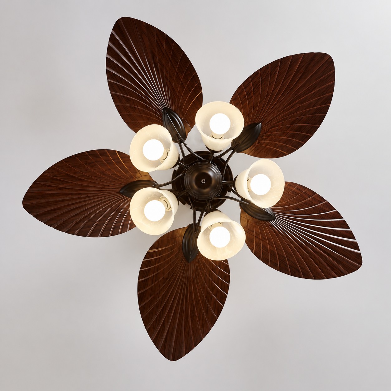Tropical Leaf Blade Ceiling Fan with Light