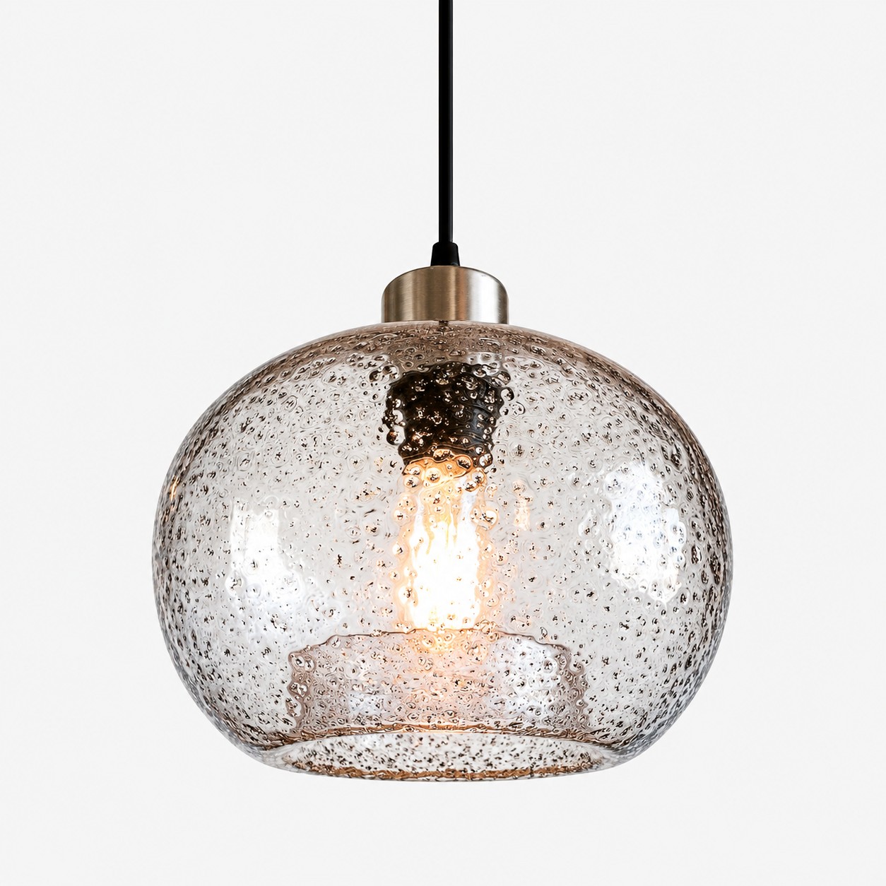 L&aacute;mpara colgante moderna de cristal r&uacute;stico para comedor