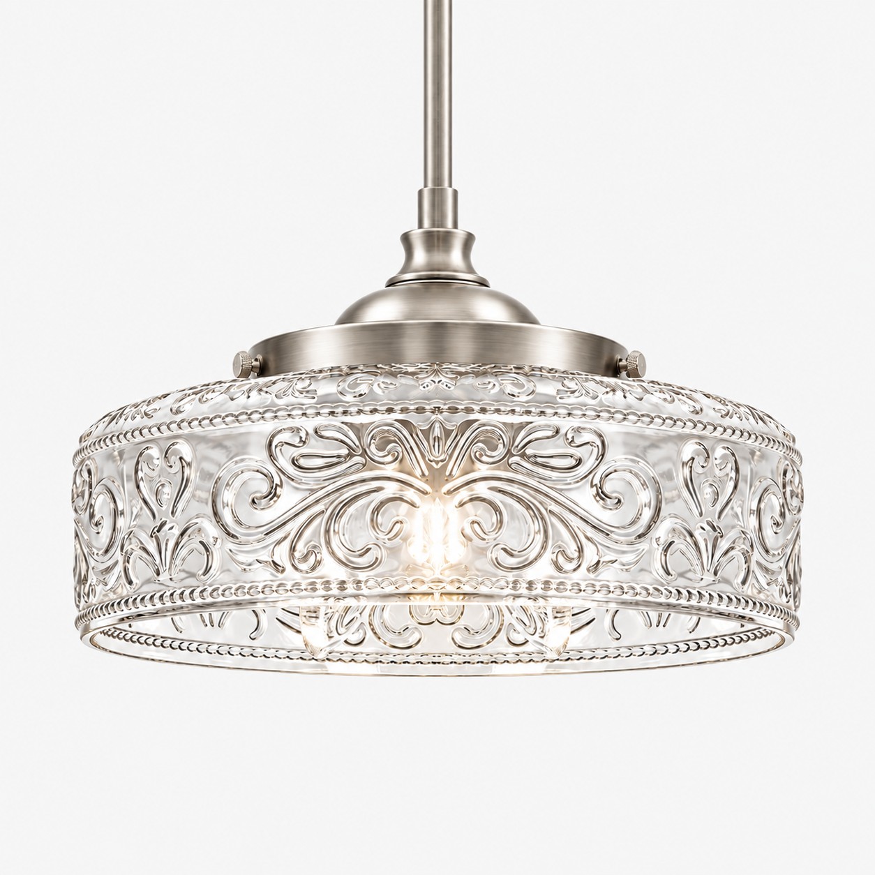 L&aacute;mpara colgante vintage de vidrio ajustable