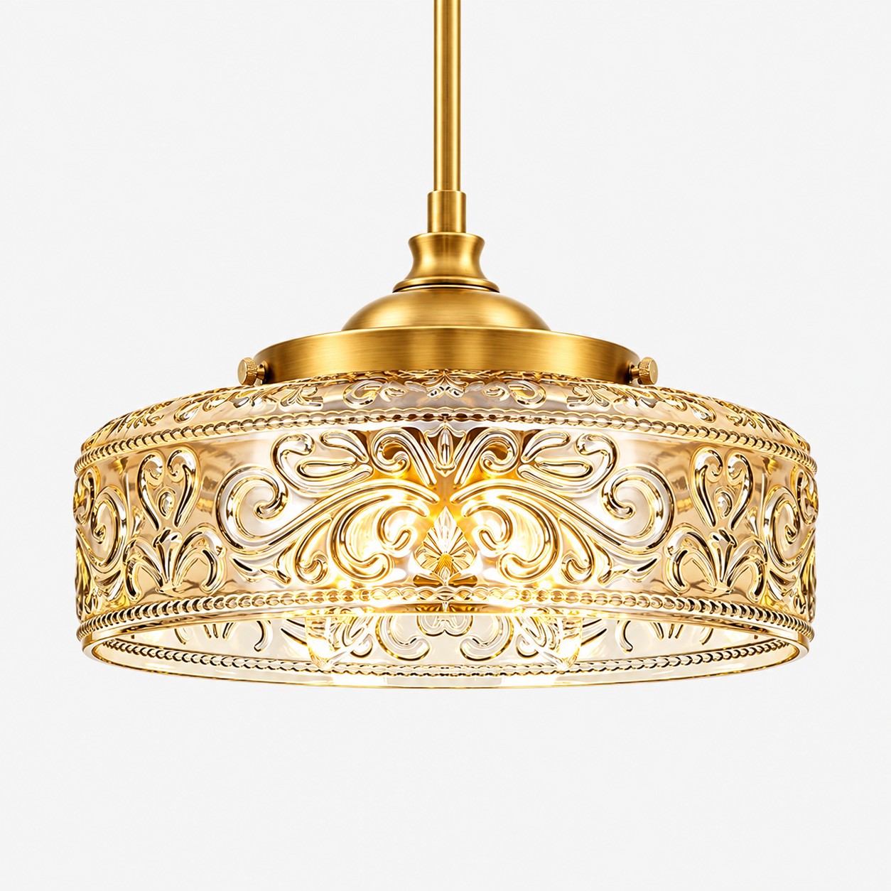 L&aacute;mpara colgante vintage de vidrio ajustable