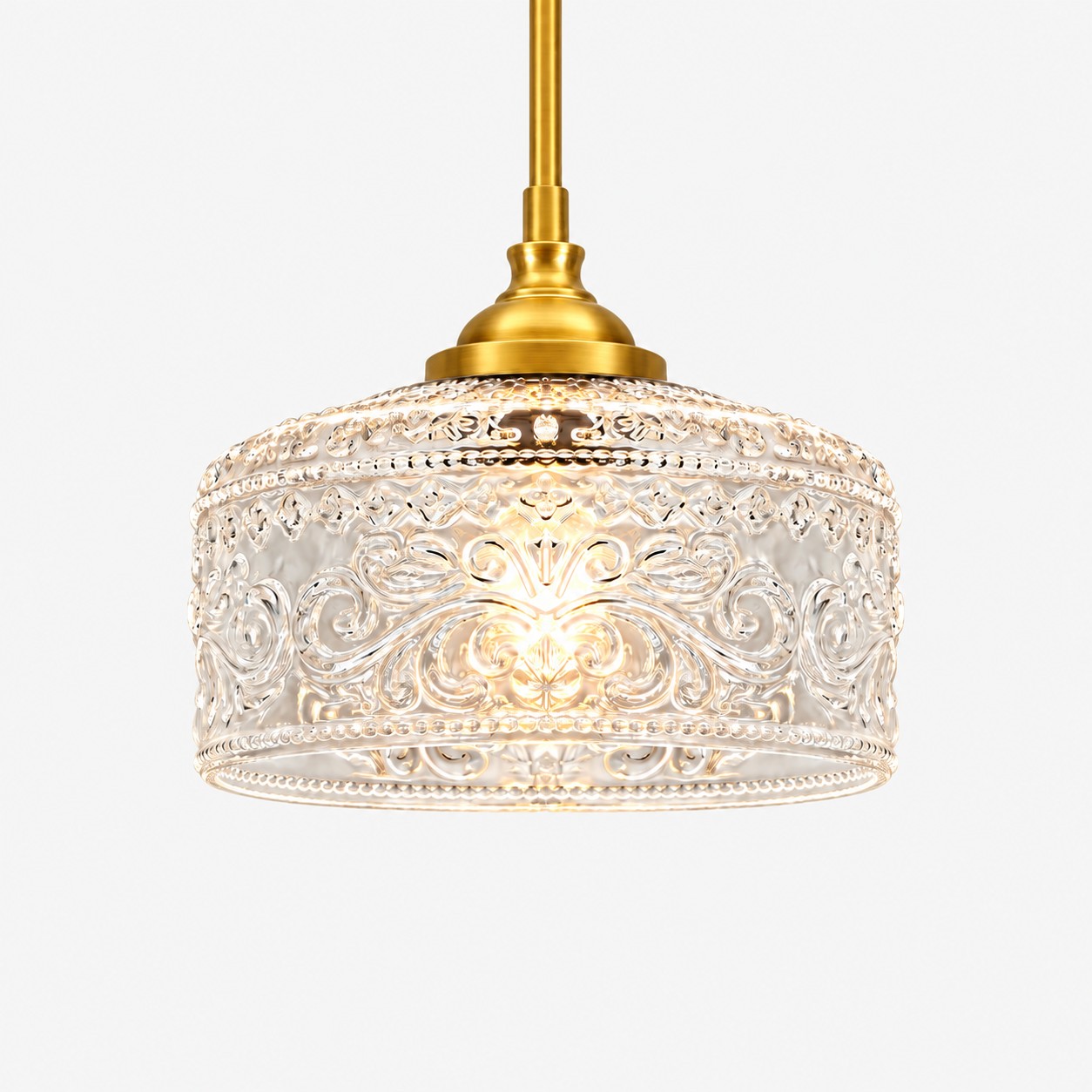 L&aacute;mpara colgante vintage de vidrio ajustable