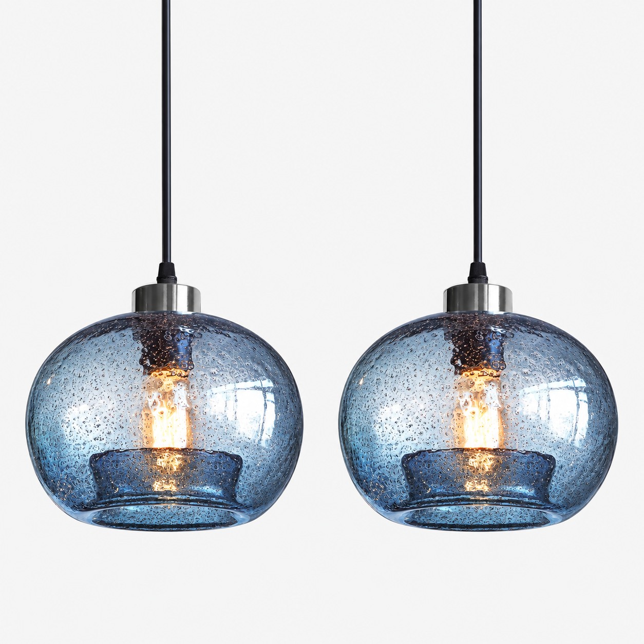 L&aacute;mpara colgante moderna de cristal r&uacute;stico para comedor