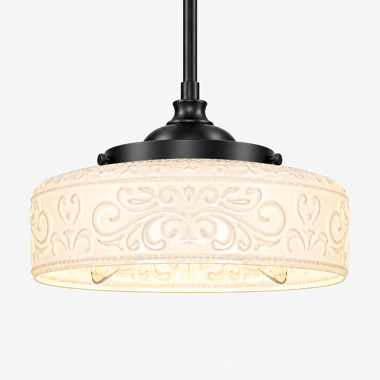 L&aacute;mpara colgante vintage de vidrio ajustable