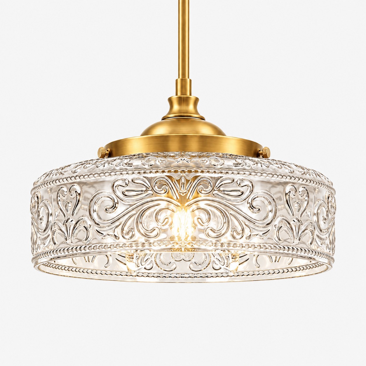 L&aacute;mpara colgante vintage de vidrio ajustable