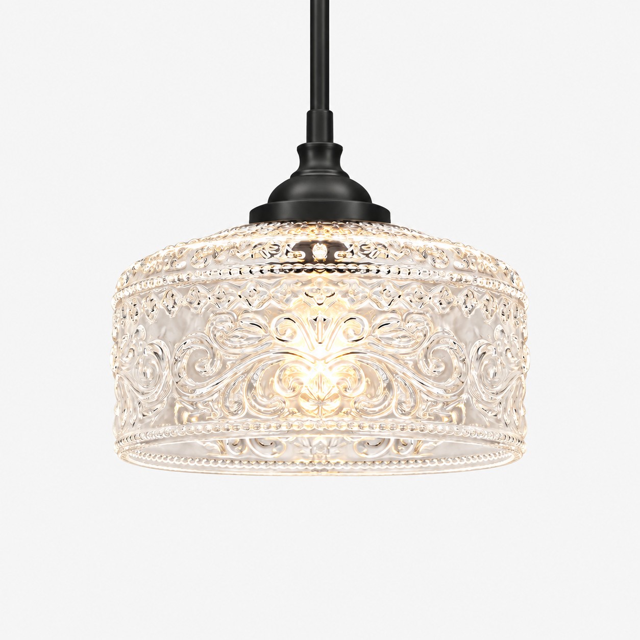 L&aacute;mpara colgante vintage de vidrio ajustable