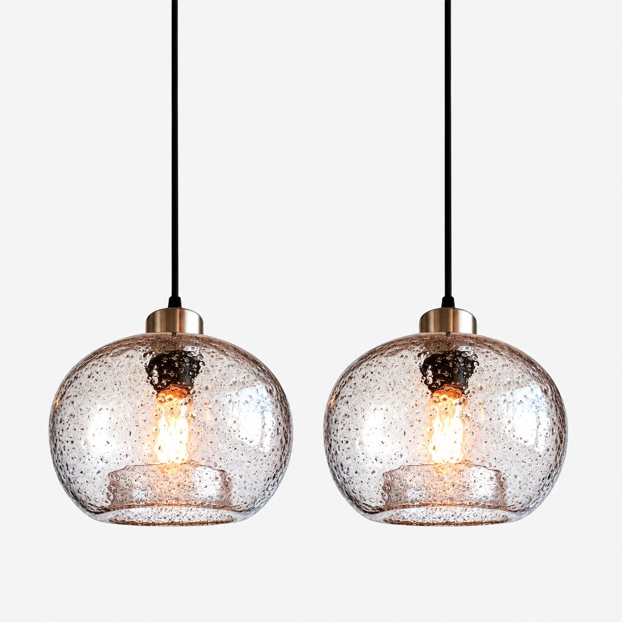 L&aacute;mpara colgante moderna de cristal r&uacute;stico para comedor