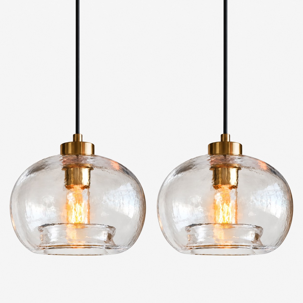 L&aacute;mpara colgante moderna de cristal r&uacute;stico para comedor