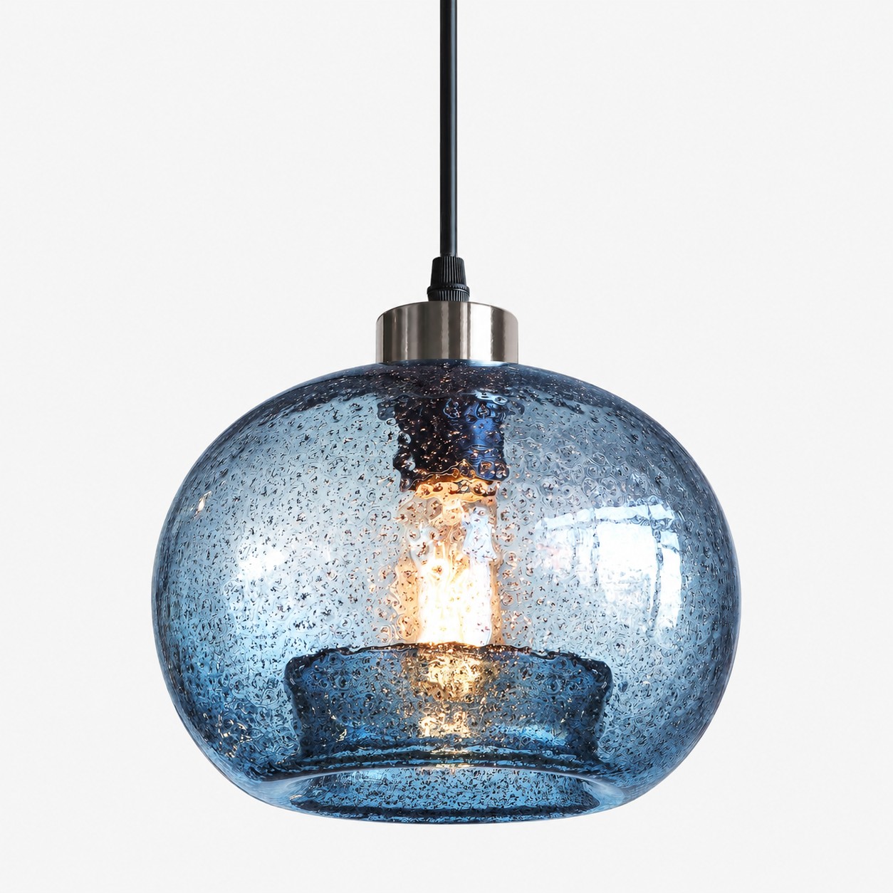 L&aacute;mpara colgante moderna de cristal r&uacute;stico para comedor