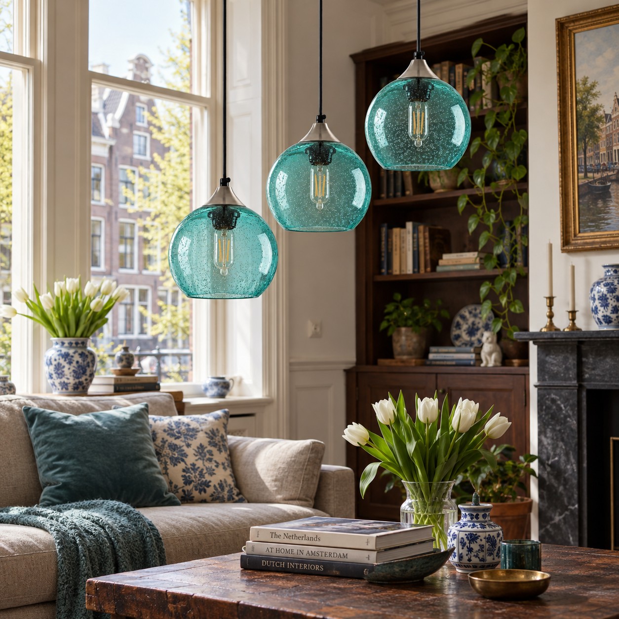 Bubble Glass Globe 3 - L&aacute;mpara colgante individual con cord&oacute;n ajustable