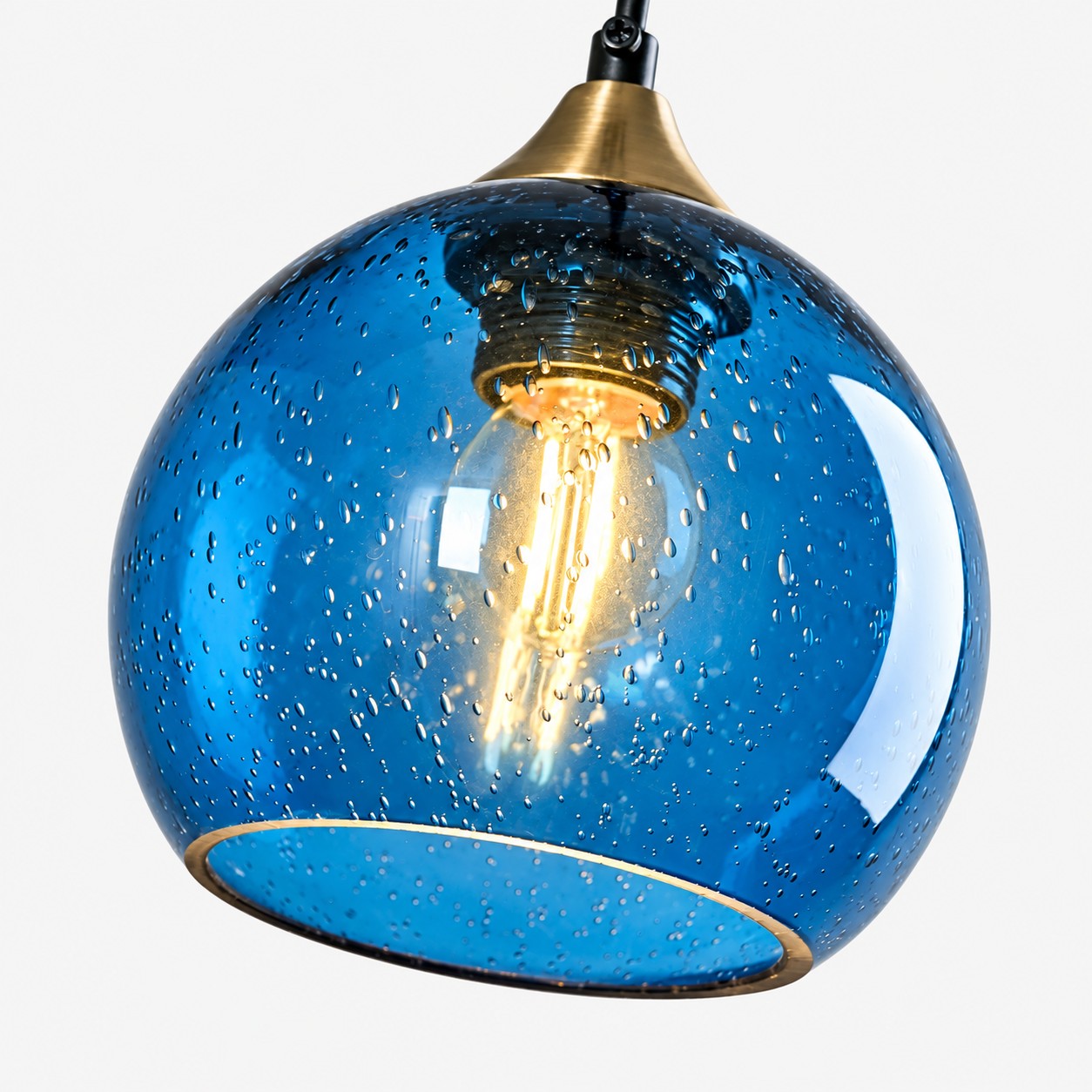 Bubble Glass Globe 3 - L&aacute;mpara colgante individual con cord&oacute;n ajustable