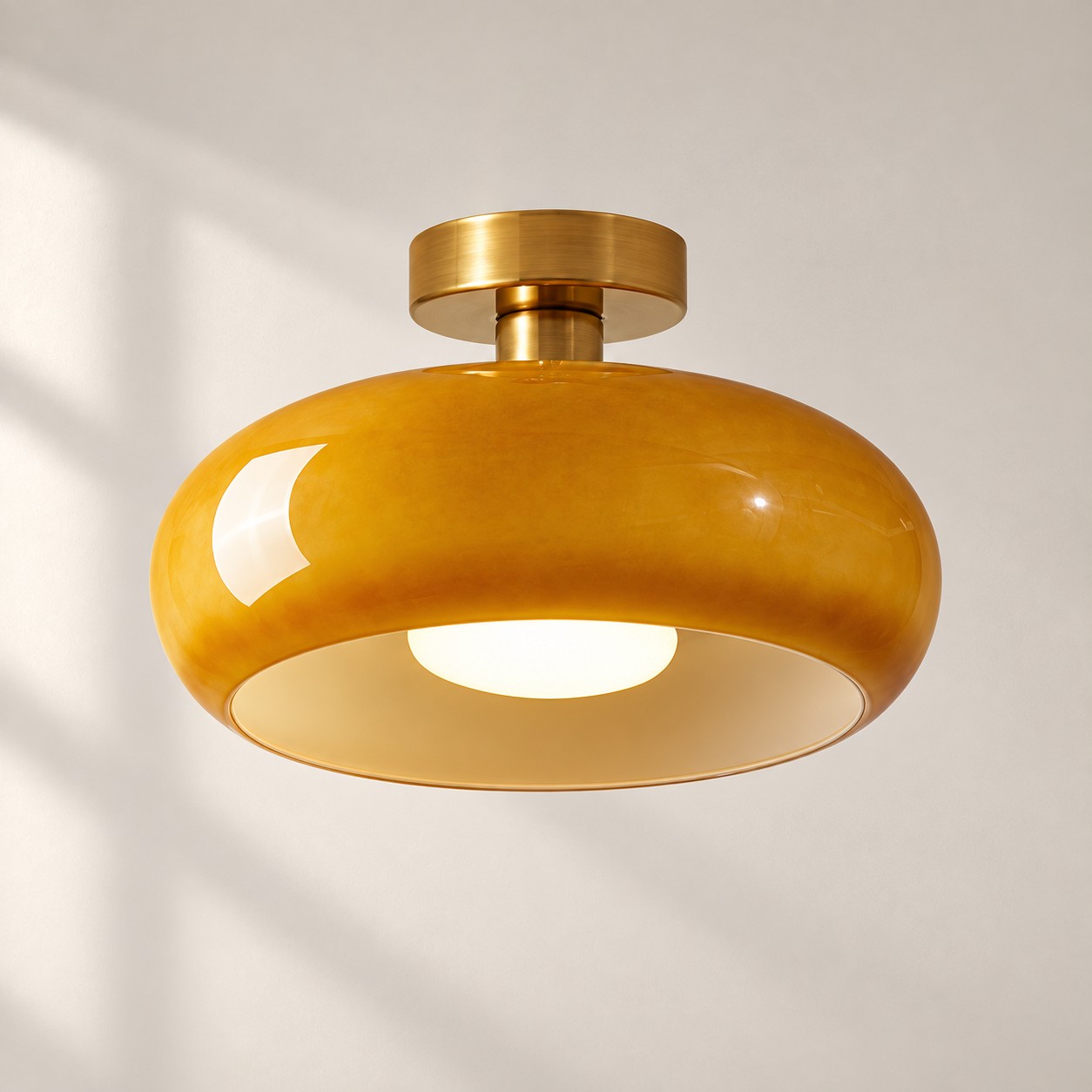 Bauvia Bauhaus Modern Round Glass Ceiling Lamp