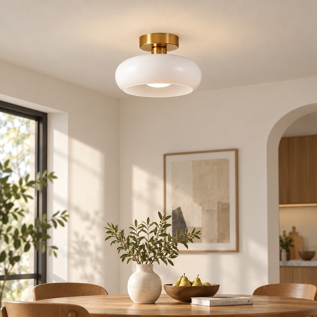 Bauvia Bauhaus Modern Round Glass Ceiling Lamp