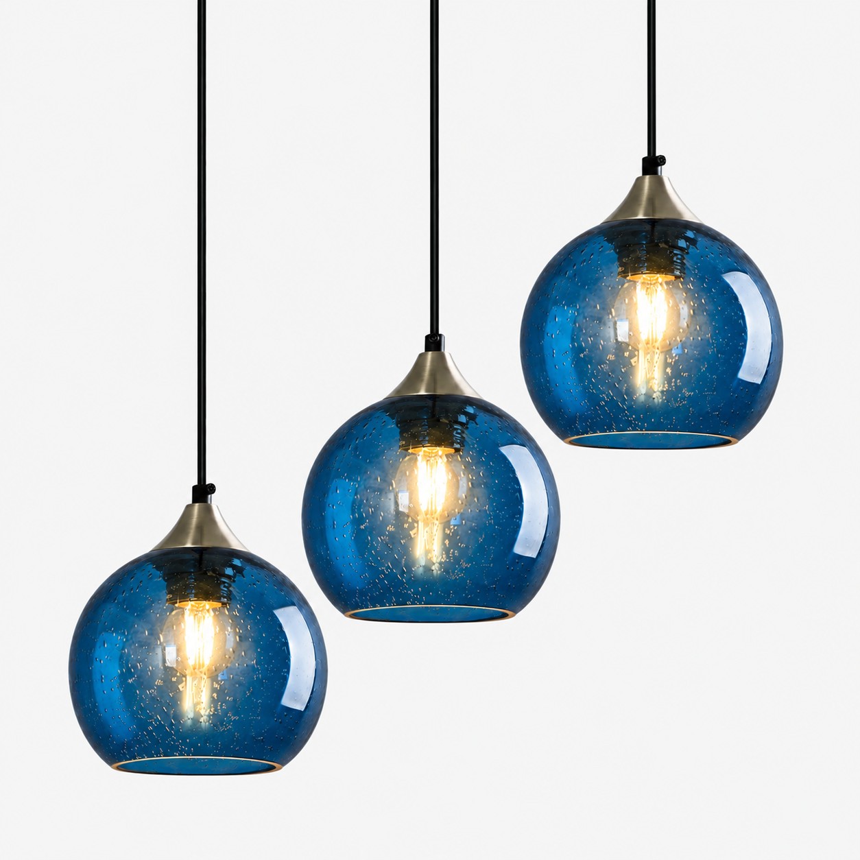 Bubble Glass Globe 3 - L&aacute;mpara colgante individual con cord&oacute;n ajustable