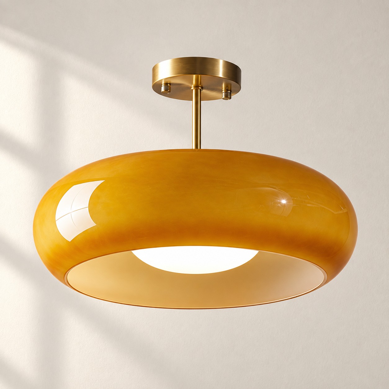 Bauvia Bauhaus Modern Round Glass Ceiling Lamp