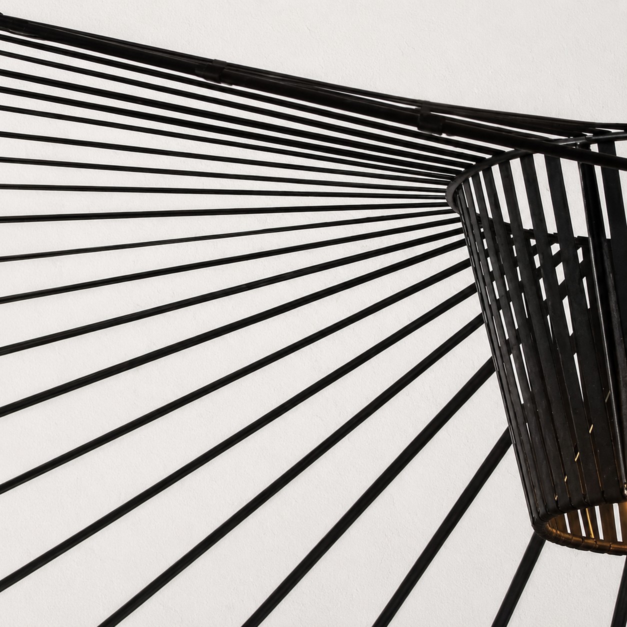 Vertigo straw-hat fiberglass pendant lamp