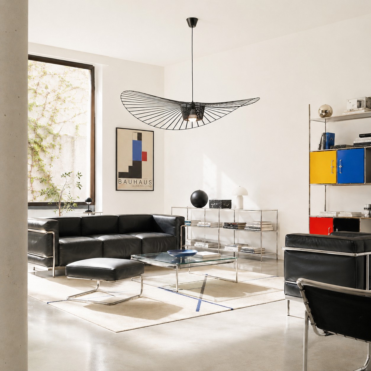 Vertigo straw-hat fiberglass pendant lamp